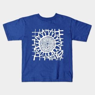 Sunflower Mosaic White Line Kids T-Shirt